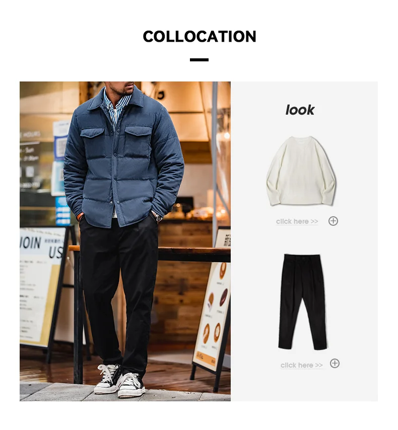 Maden Reversible Peach Pile Cotton Jacket for Men Anti-wrinkle and Warm Thickened Coat Fall and Winter Casual Multi-Pocket Parka