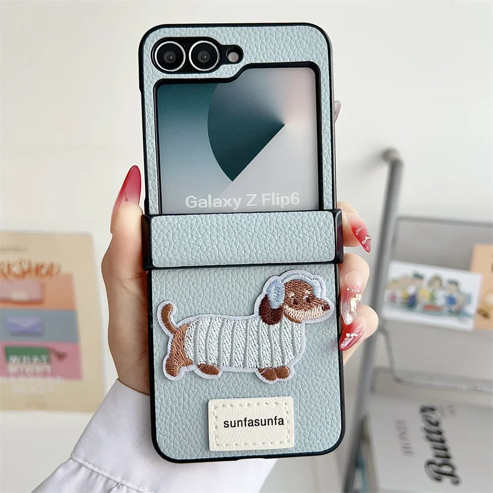 Cartoon Shockproof Hinge Protective PU Leather Phone Case