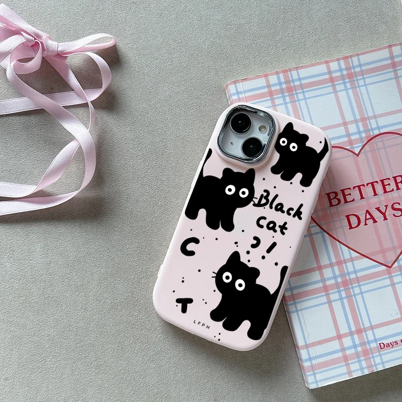 Adorable Black Cat Protective Phone Case