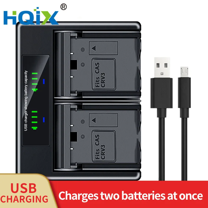 HQIX for OLYMPUS D390 D510 D520 D530 D550 D560 D-100 150/C1 230 370 380 390 40 460 490 520 Camera CR-V3 Dual Charger Battery