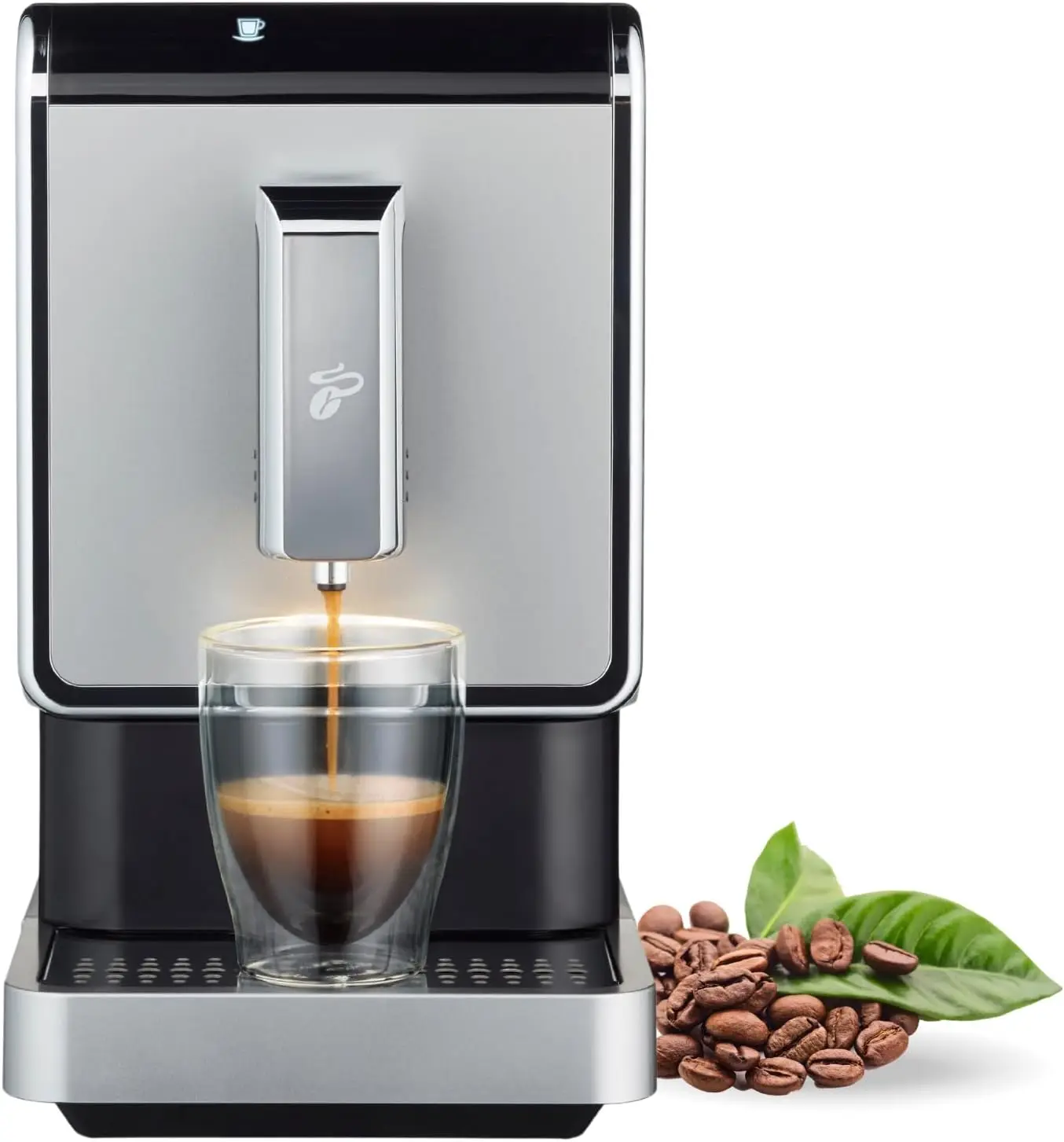 Automatic Espresso & Coffee Machine with Built-in Grinder No Coffee Pods Needed Silver 15.7"D x 8"W x 13.7"H