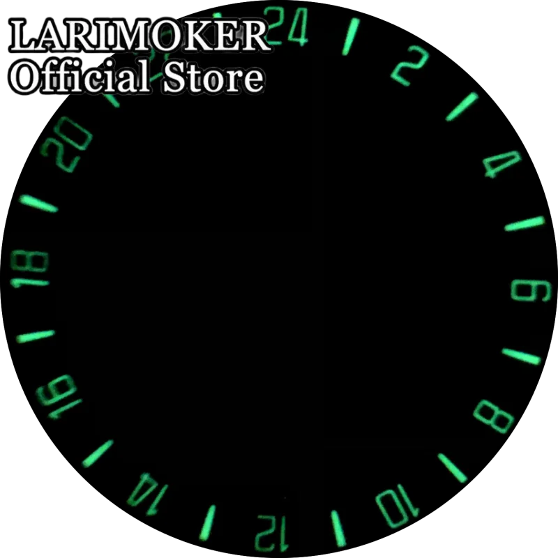 LARIMOKER 31 mm * 39 mm leuchtende Keramik-Uhrenlünette, neue 24-Stunden-Nummer, Schwarz, Weiß, Braun, Blau, Grün, Einsatz für 40 mm GMT-Uhrengehäuse – Detail 13