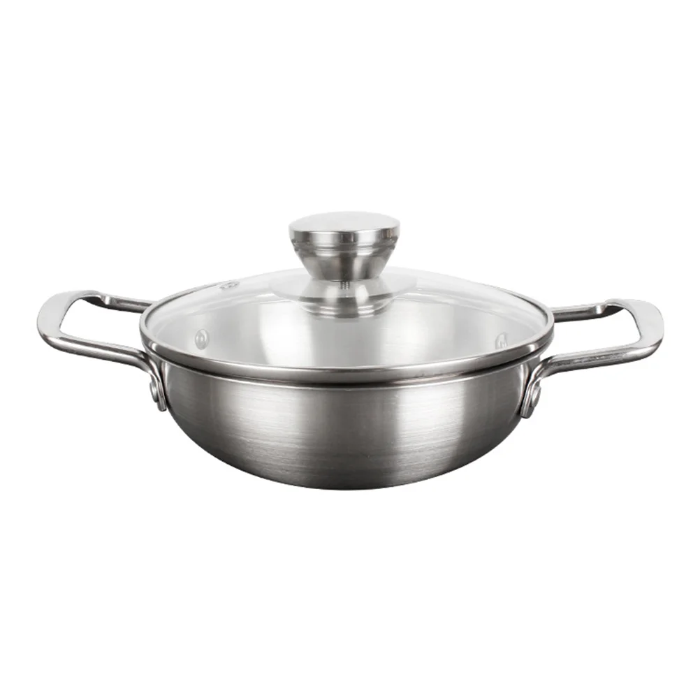 

Stainless Steel Noodle Pot Multi-functional for Home Korean Ramen Soup Pan Saucepan Stock Multi-layer Cooking