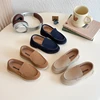 Spring Kids Loafers Suede Minimalist Trendy Unisex Boys Girls Leather Shoes Versatile Slip-resistant Solid Color Children Shoe