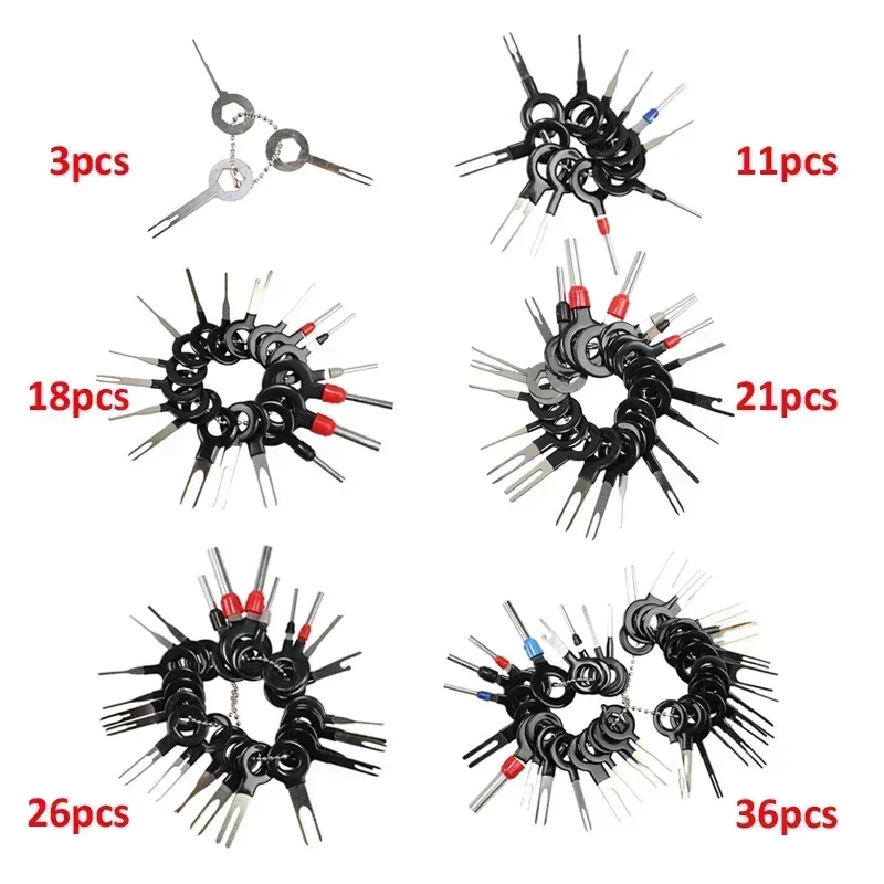 Car Terminal Tools 3/11/36PCS Automotive Plug Terminal Remove Tools Kit Wiring Crimp Connector Pin Extractor Puller Terminal Repair Picking Tool