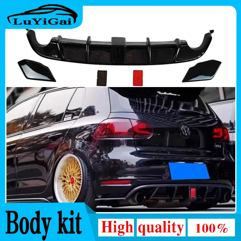 

Rear Diffuser for Volkswagen Golf MK6 GTI 2008-2013 Glossy Black Car Body Kit Lip Bumper Spoiler Plastic Splitter