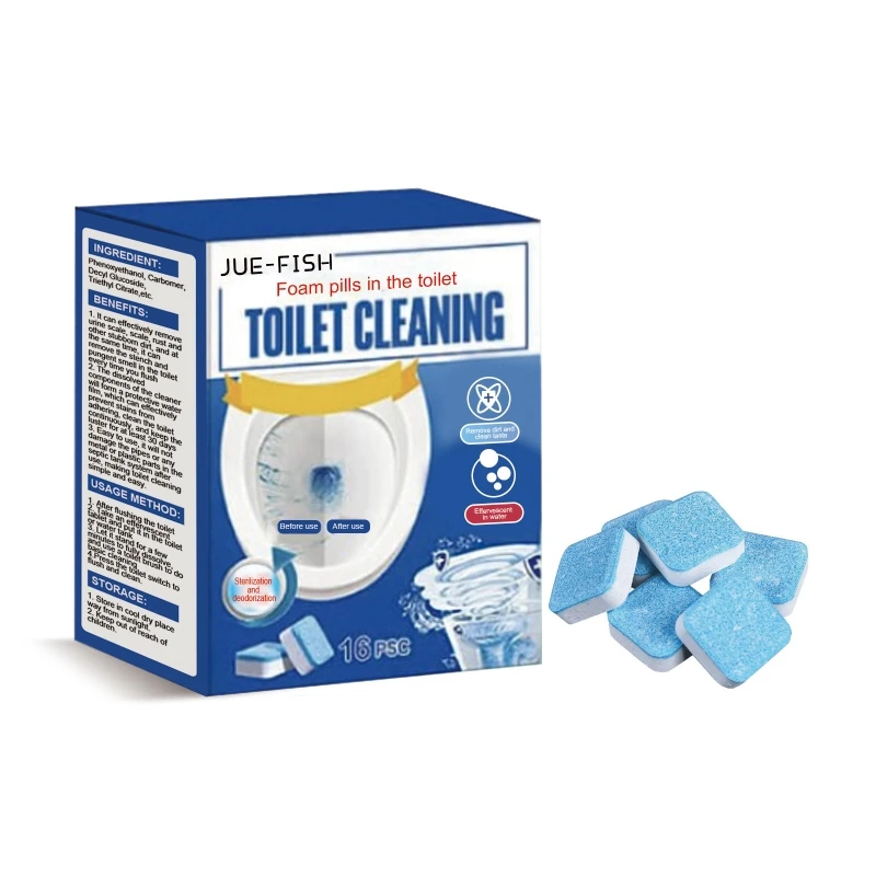 

16pc Toilet Cleaner Effervescent Tablets Automatic Cleaning Tablets for Toilet Fast Remover Deodorant Home Bathroom DropShipping