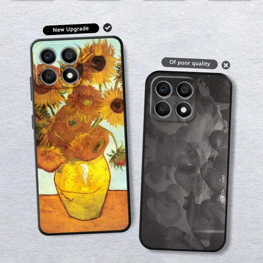 Van Gogh Starry Night Black Soft Phone Case Cover