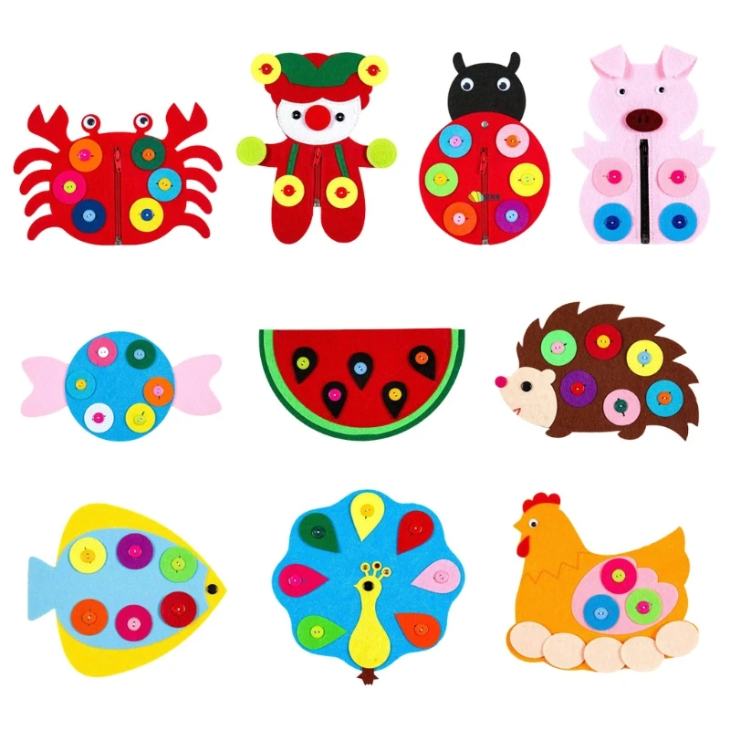 

Children's Game Kinderganten Lovely Sewing Buttons Toy Felt Made Dropship