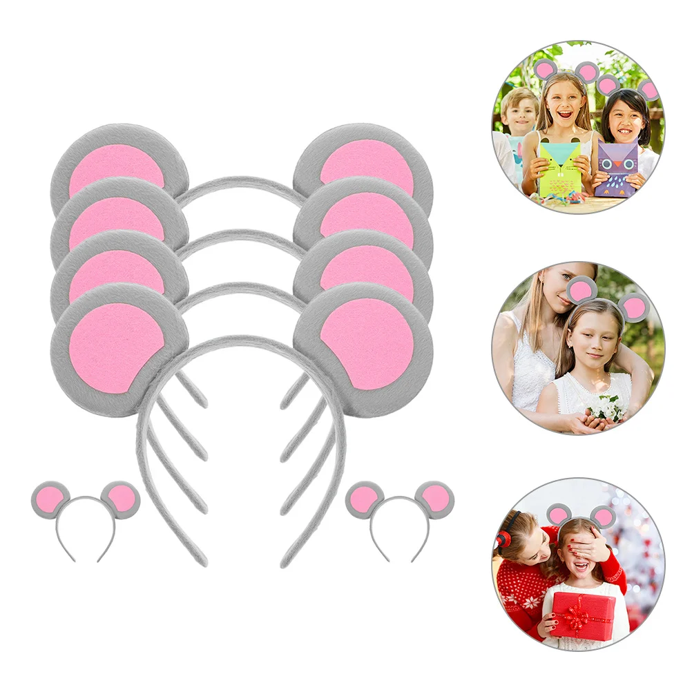 

6 Pcs Animal Heads Bopper Ear Headband Headbands for Girls Cute Rat Fabric Adult