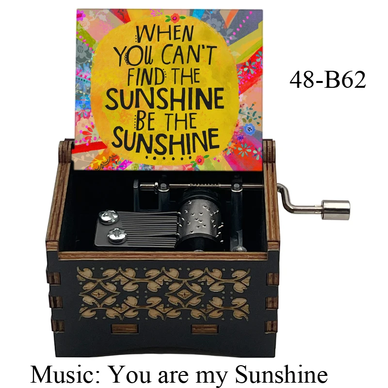 You Are My Sunshine Music Box Black Wooden New Design Friend Husband Wife Girlfriend Daughter Birthday Christmas Cute Gifts 2