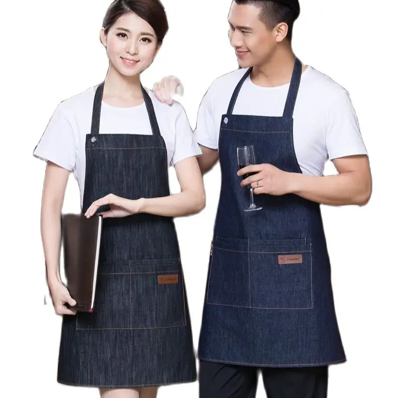 1 piece Unisex jean Chef Aprons restaurant kitchen waiters jean aprons food service