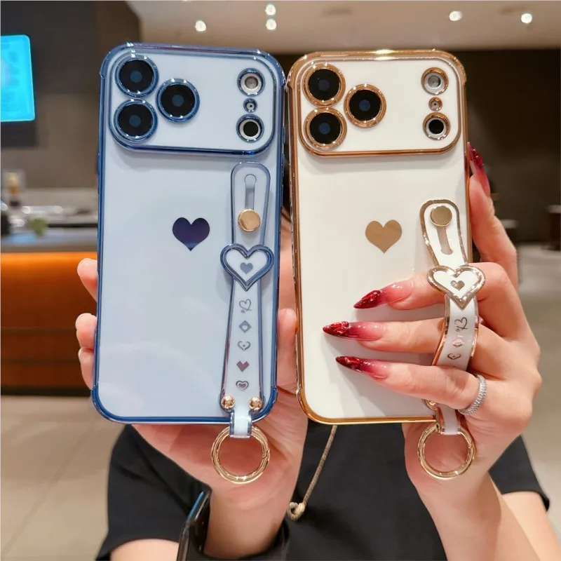 Love Heart Wrist Strap Case - Premium Fashion Smartphone Cover
