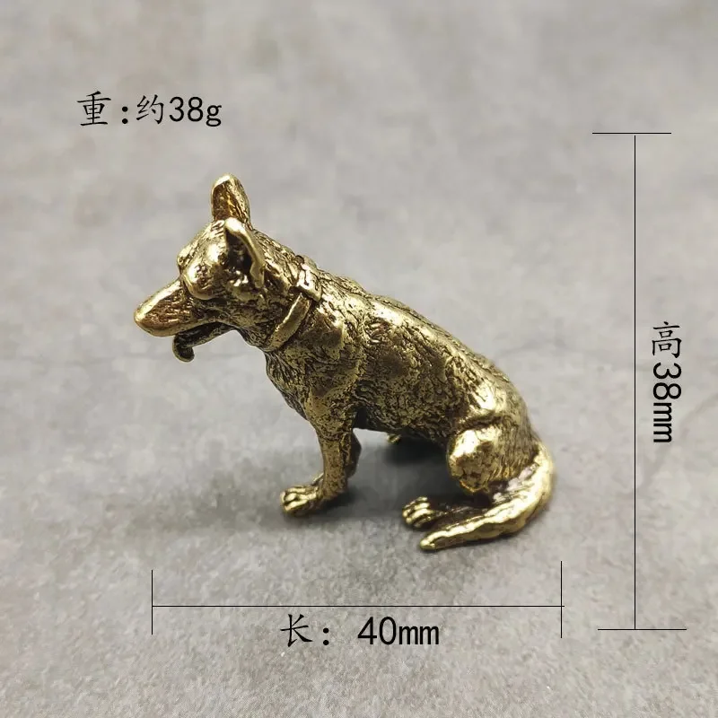 

Brass for Wealth Copper Dog for Lucky Luck Chinese Classic Desktop Small Decoration Tea Pet