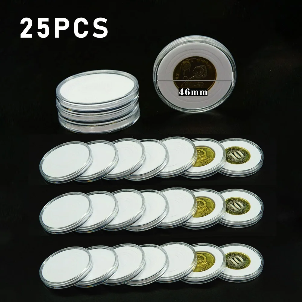 

10/25pcs 46mm Transparent Plastic Coin Holder Coin Collecting Box Case For Coins Storage Capsules Protection Boxes Container