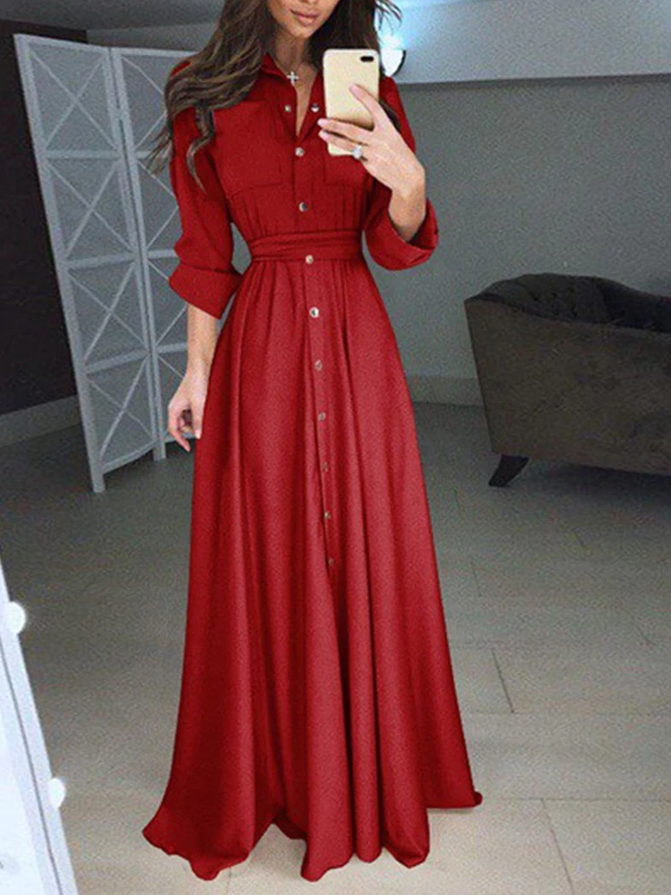 2022 High Waist Solid Floor Length 