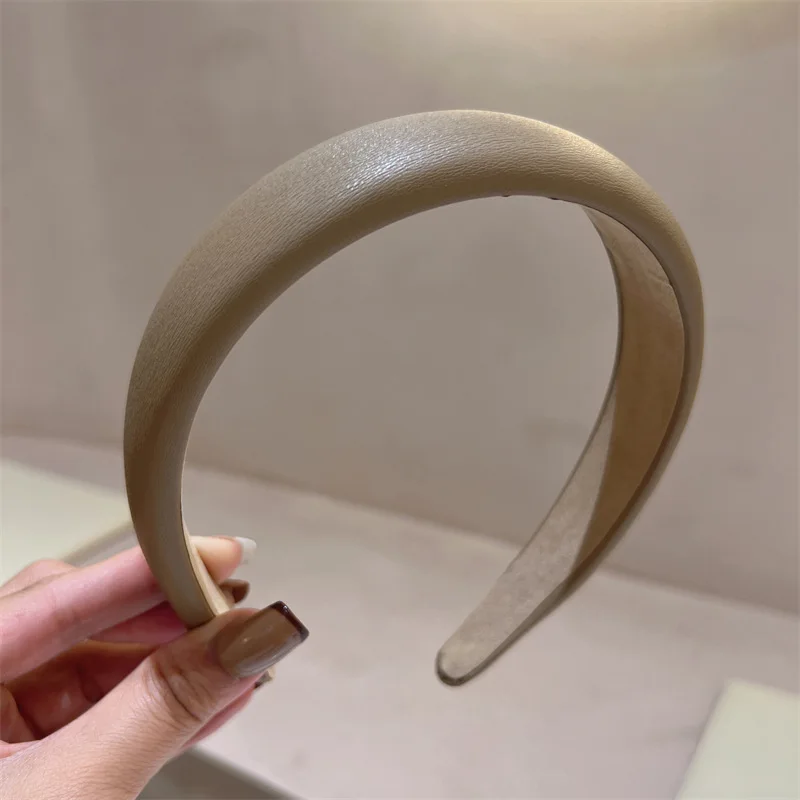 1 Stück breites Leder-Stirnband für Damen, Gesichtswäsche im Retro-Französischen Stil, Haardruck-Stirnband, Haarspangen-Stirnband, Haar-Accessoire – Detail 8