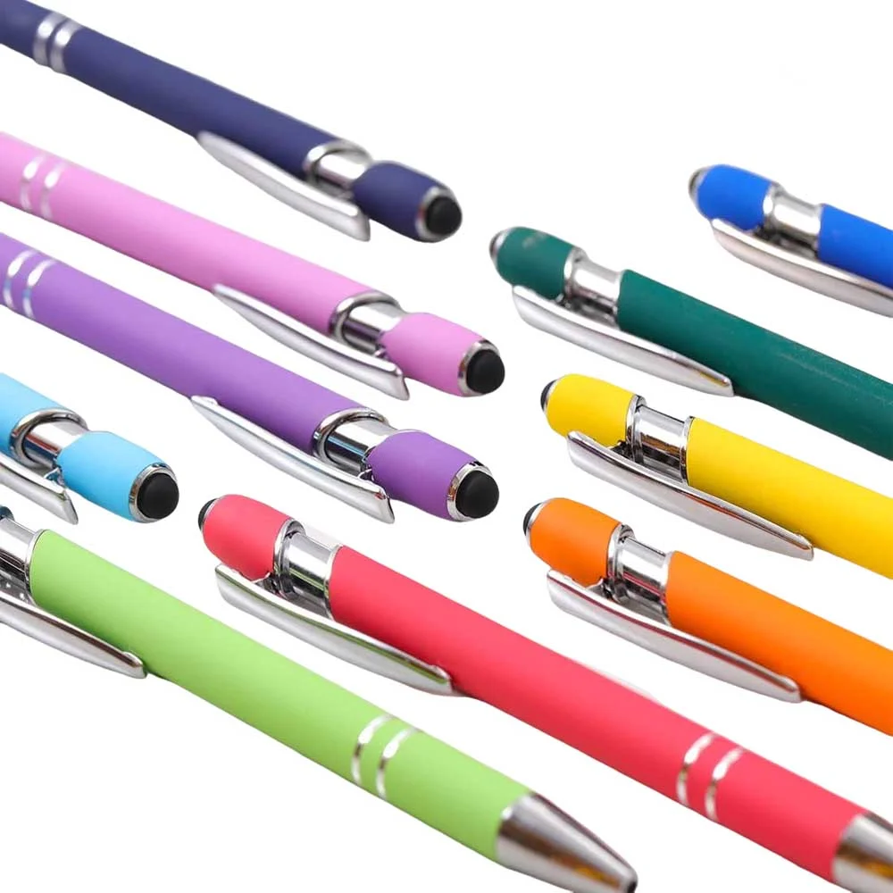 5-8 Stück Kugelschreiber, 2-in-1-Stylus, einziehbarer Metall-Stylus-Stift für Touchscreens mit Stylus-Spitze, 1,0 mm schwarze Tinte – Detail 6