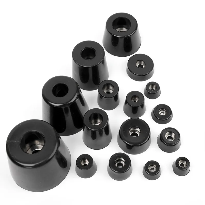 4pcsBlackRubberFeetTileFloorProtectorShockPadNonslipChair