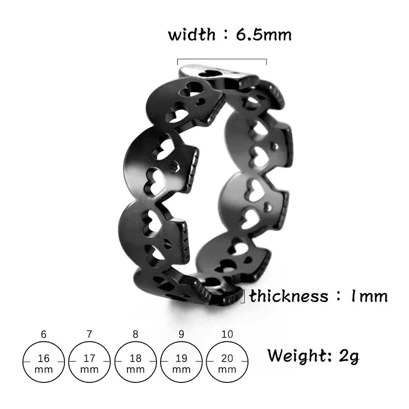 Hohler Totenkopf-Damenring, Edelstahlring, Schmuck, ästhetische Ringe, goldfarben, Fingerringe, 2023, Mode, Vintage-Schmuck, Geschenk – Detail 17