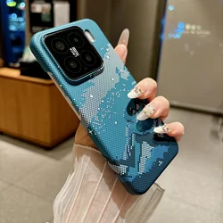 Luxury Ultra Slim Carbon Fibre Texture Magnetic Case - Magsafe Wireless Charging Cover for Xiaomi 14 Pro (Blue)