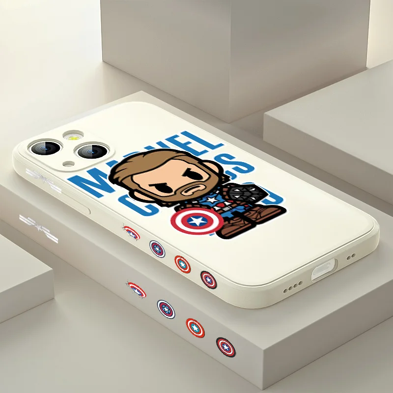 Iron Man Spider-Man Captain America For Apple iPhone 13 12 mini 11 8 7 6 XS XR SE 2020 Pro Max Plus Liquid Left Phone Case iphone 13 pro max case