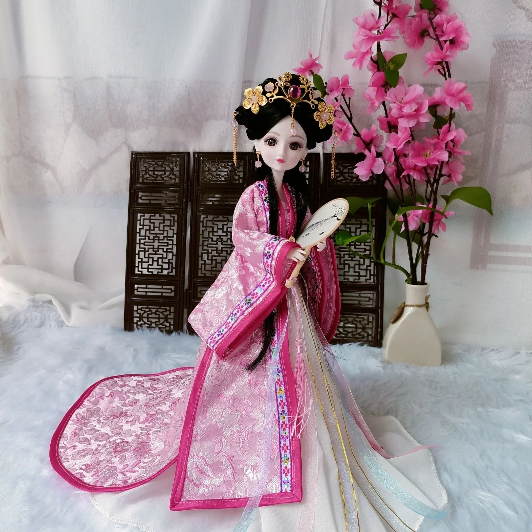1/6 BJD Chinese Ancient Doll Hanfu Clothes Trailing Skirt