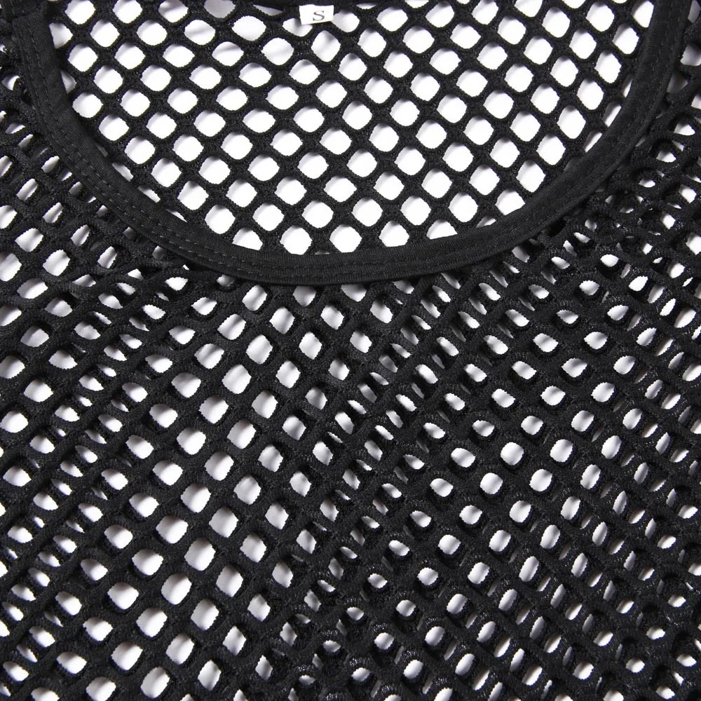 Casual Short Sleeved Shirt Short Sleeved Shirt Men Mesh Shirts Men's Mesh Sleeves Pullover Top Casual Summer Shirts Short Blouse Muscle Fashion sexy Blouses Men camisas para caballero