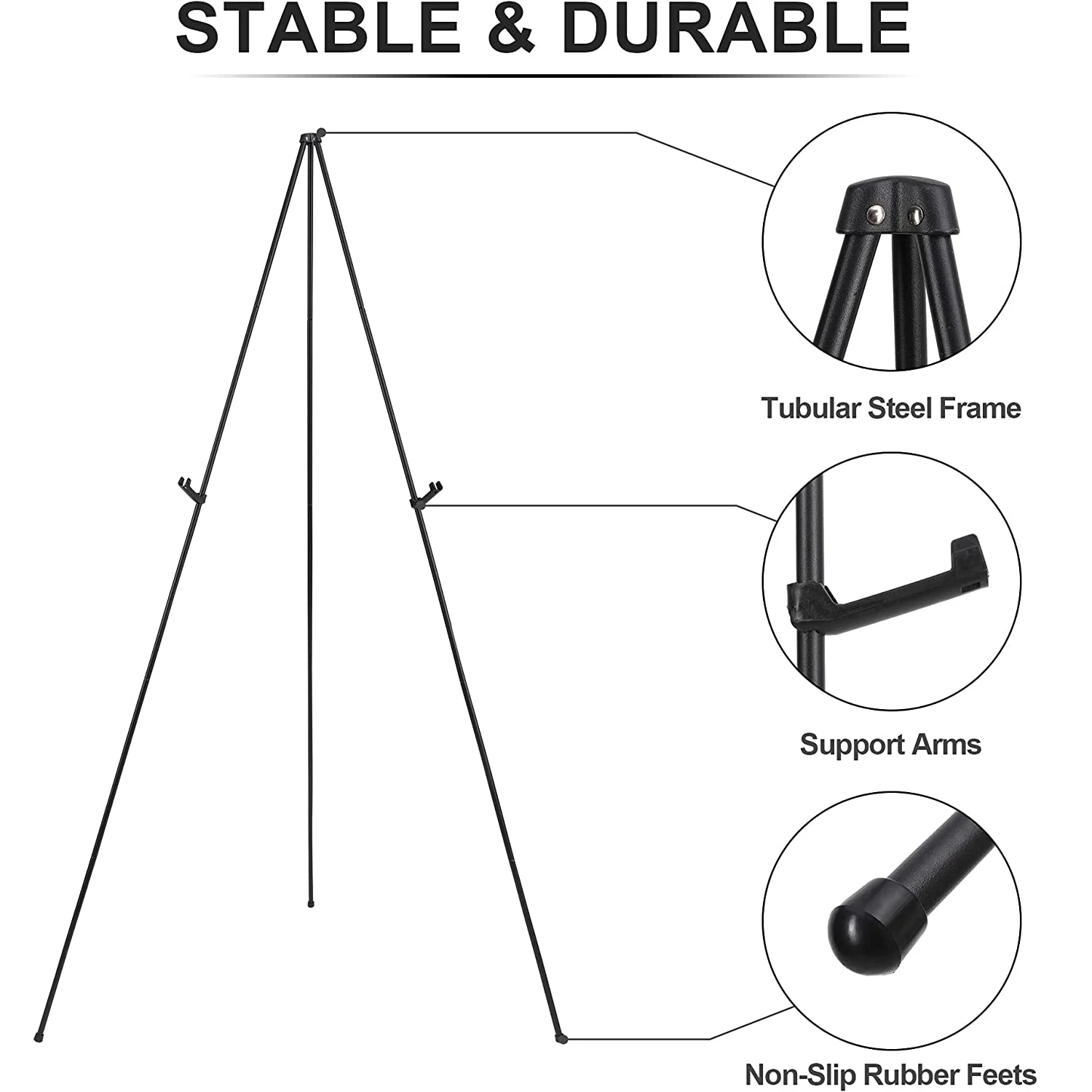 Easel Stand for Display Wedding Sign & Poster Floor Adjustable Easel Tripod