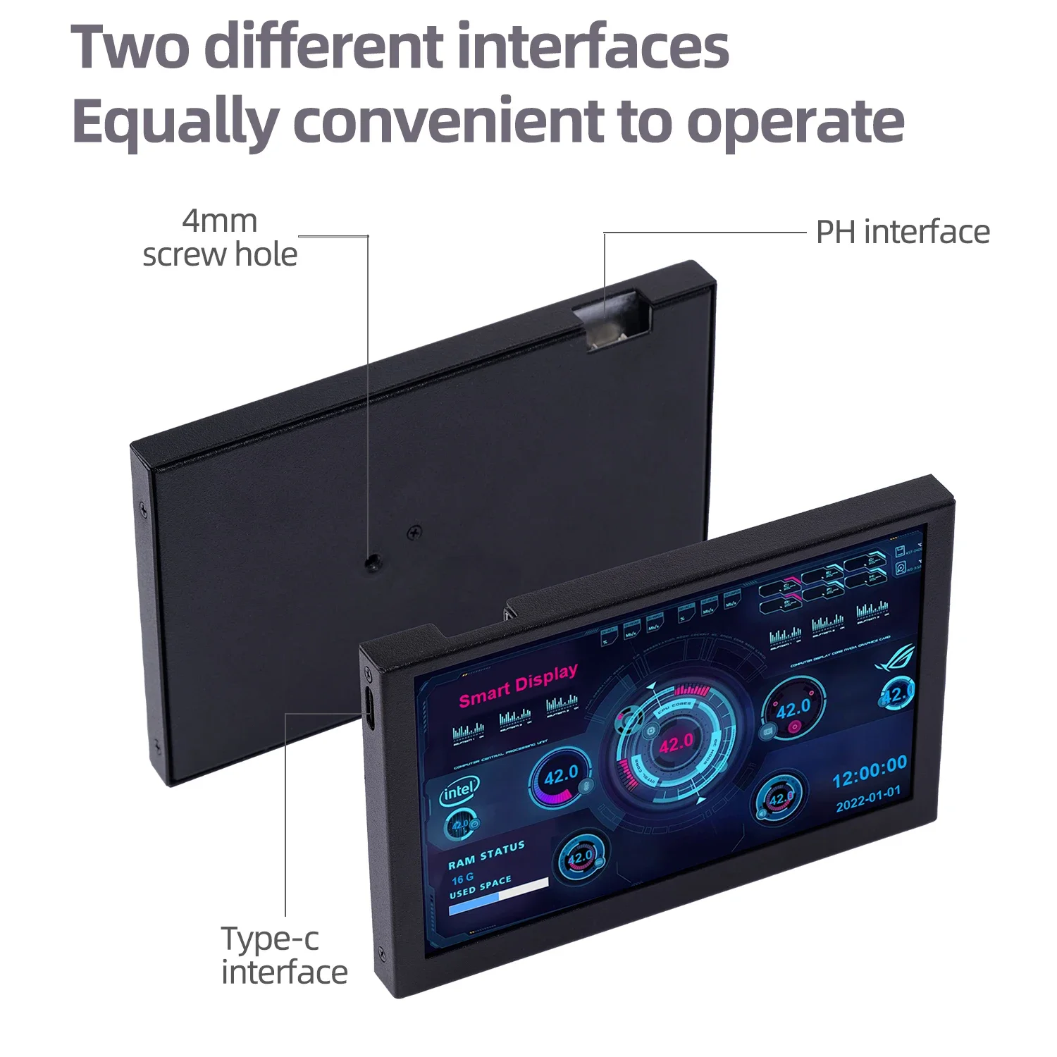5 Inch IPS Type-C Secondary Screen Computer LCD Monitor Display USB Dynamic Sub-Screen Support Vertical Freely AIDA64 computer lcd monitor