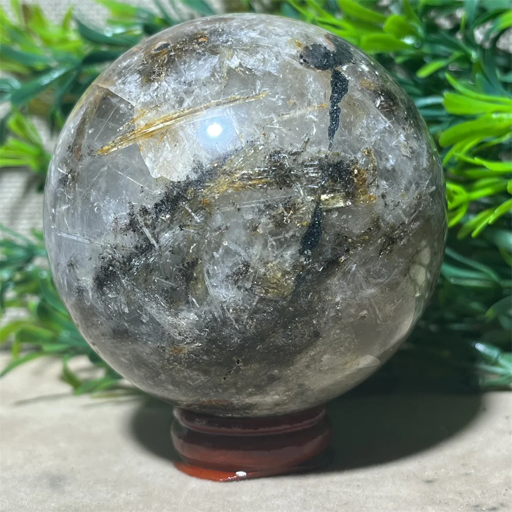 

Natural Rutile Crystal Sphere Ball Stone Quartz Reiki High Spiritual Beauty Healing Minerals Spiritual Home Decoration