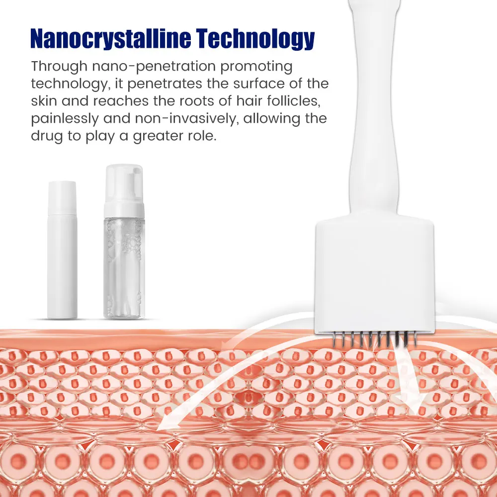 Derma Stamp Scalp Massager Adjustable Titanium Needle Infusion System 140/100 Pins Micro Needles Skin Rejuvenation Tool