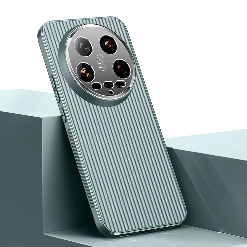 per Xiaomi Mi 14 Redmi K40 Pro Ultra Custodia per telefono 3D Stripe Metal Cover Proteggi fotocamera Opaco Soft Shell Anti-caduta Antiscivolo Fundas_voghion.com