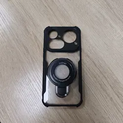 Custodia per telefono in silicone acrilico trasparente opaco con supporto magnetico