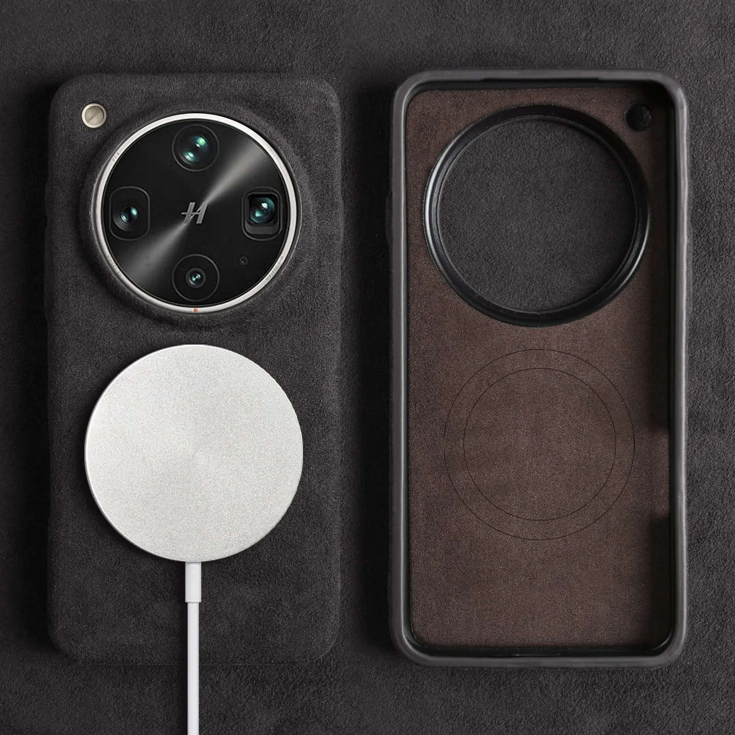 Premium Full Coverage Magnetic Case with Alcantara and Magsafe Compatibility - Supercar Suede Finish