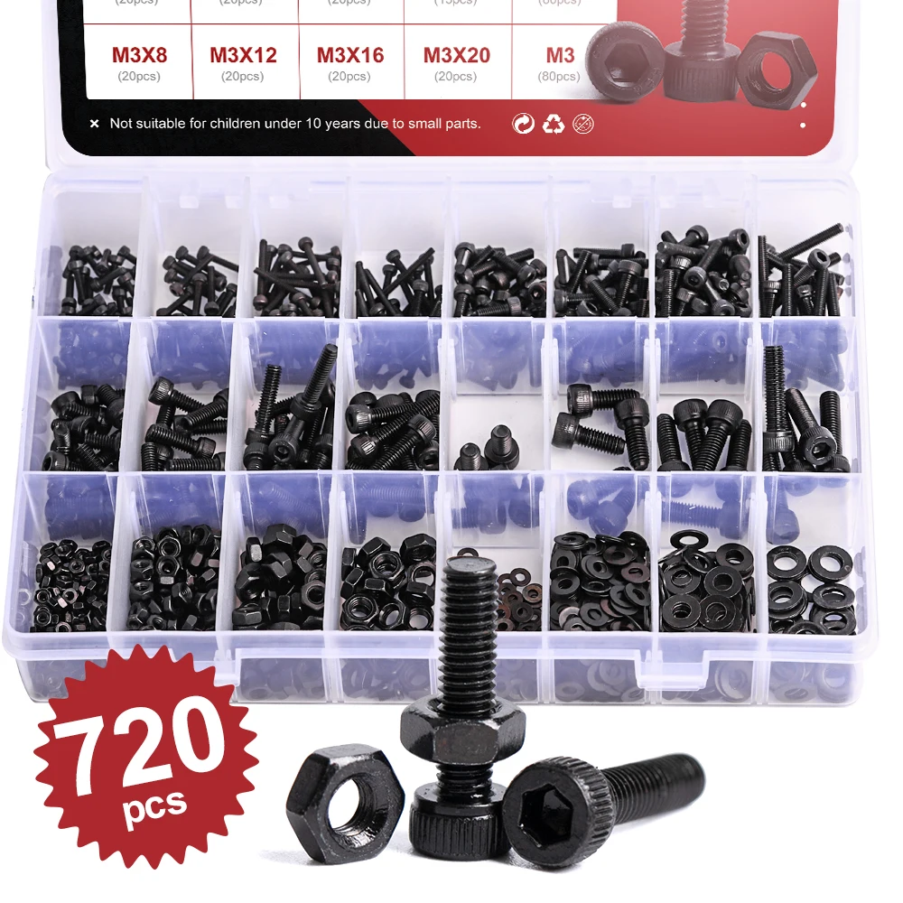 12 Vis M5 Pour Potence De Vélo - Boulons En Acier Allié Noir Avec Rondelles