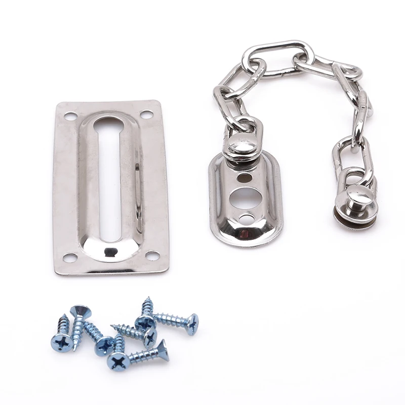 

Stainless Steel Door Restrict Window Anti Theft Loack Silver Color Safety Chain Locks Bolt Latch Cabinet Guard