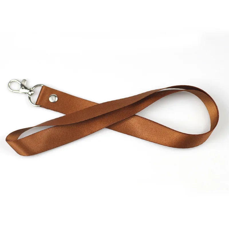 Thick Pure Color Safety Neck Strap Lanyard with Metal Ring