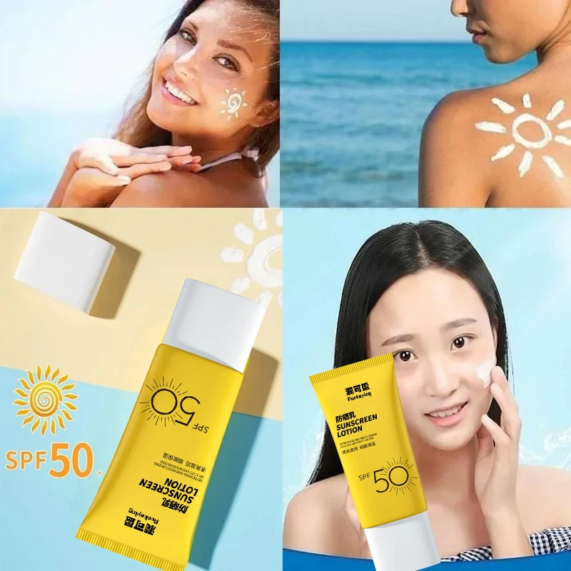 Women's Facial Sunscreen SPF 50+ UV Protection Waterproof Anti-sweat Beach Outdoor UV Isolation Makeup Korean Sunscreen