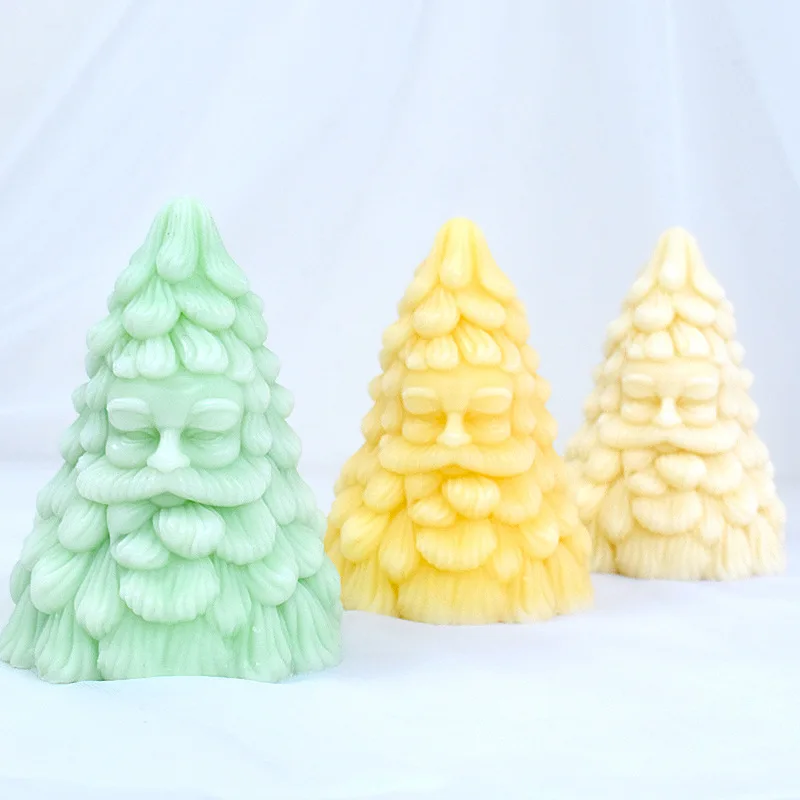 

Santa Claus Face Christmas Tree Candle Silicone Mold Moneybag Gift DIY Aromatherapy Candle Gypsum Resin Making Mould Craft Decor