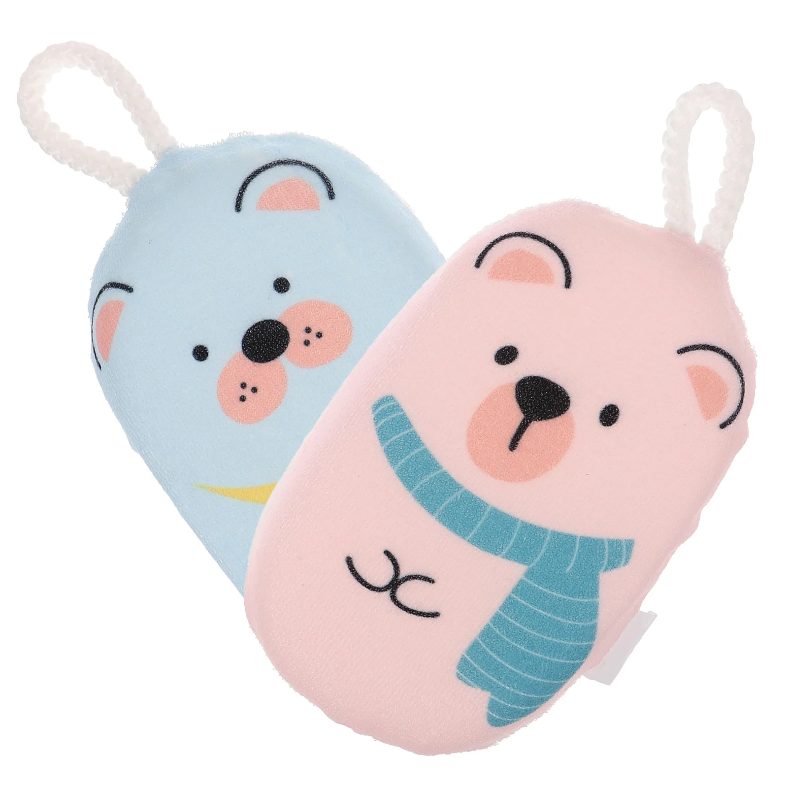 2 Pcs Double-sided Bath Sponge Bear for Baby Bathing Shower Sponges Soft Newborn Child Scrubber