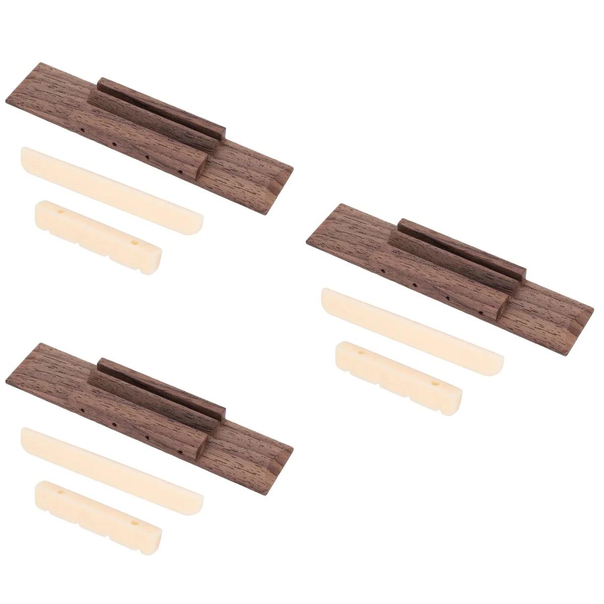 

3 Sets Ukulele Ponticello Bridge Nut Part Parts Replacement Component Accessories Wood
