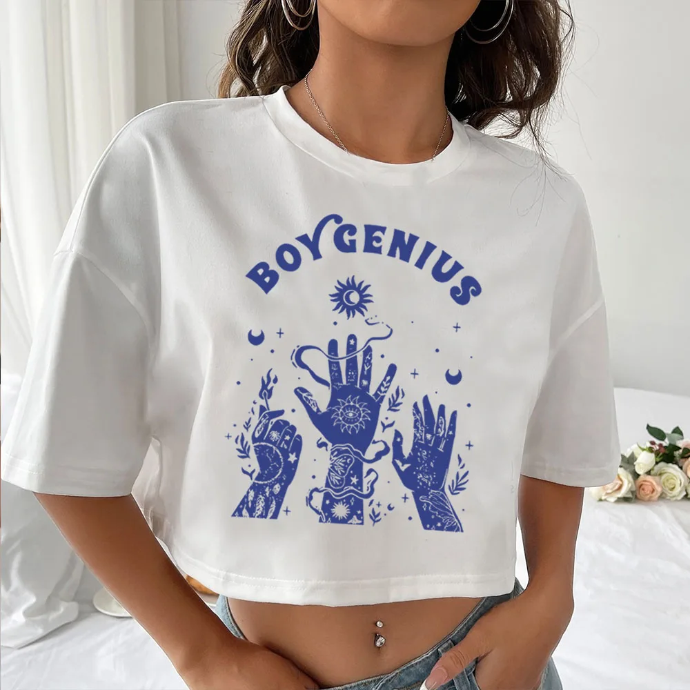 

Кроп-топы Boygenius с коротким рукавом и круглым вырезом