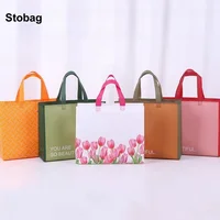 StoBag 25pcs Wholesale Non-woven Shopping Bags Tote Fabric Clothes Packing Portable Waterproof Storage Reusable Large Pouch Home 1