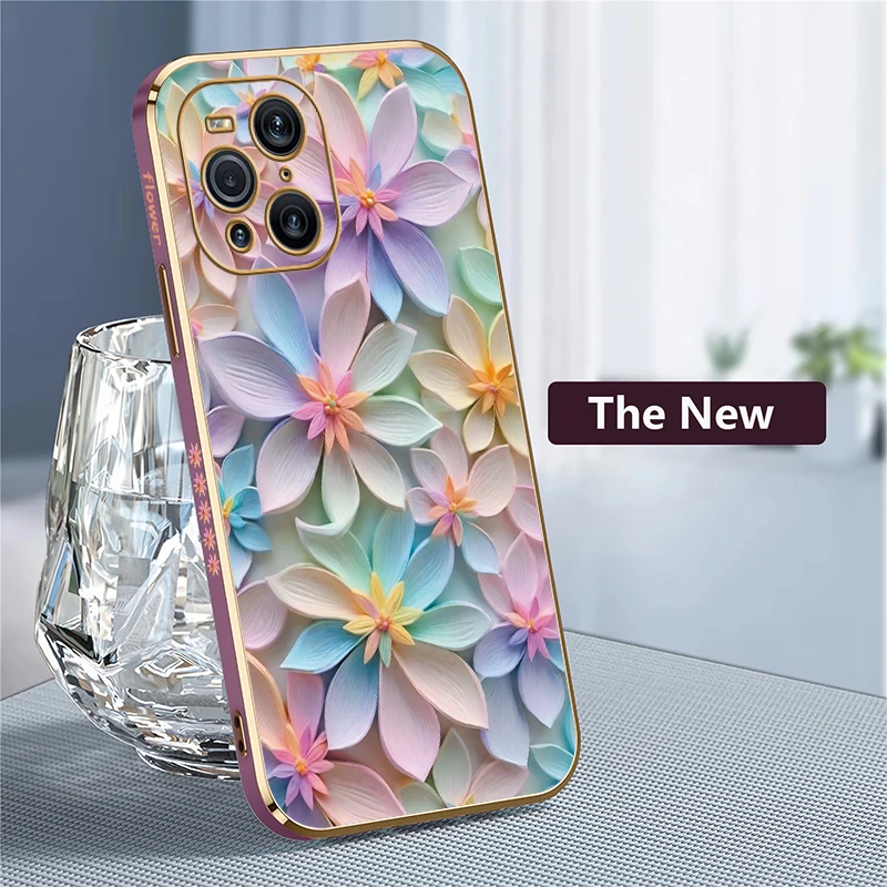Colorful Flower Pattern Plating Shockproof Soft Silicone Case