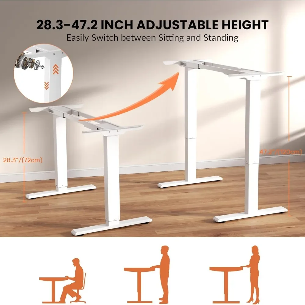 New2025-Dual Motor Electric Adjustable Standing for up to 90″ x 44″Desktop,330 lbs Weight Capacity,Computer Desk for Home and Of