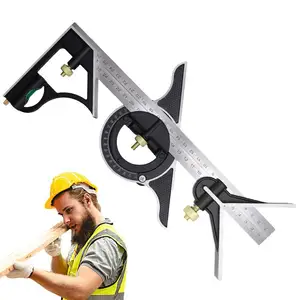 Multifunctional Right Angle Ruler Multi Angle Measuring Ruler Angle Measuring Tool Adjustable Combination Right Angle Ruler For