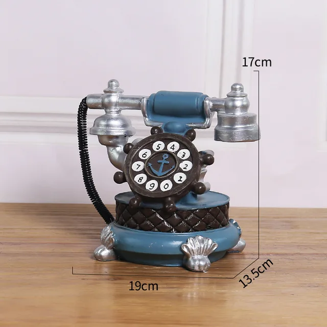 Kreatív Gyanta Telefon Retro Nosztalgikus Asztali Dísz Kézzel Készített Régi A Nappali Szoba Hálószoba Szálloda Borszekrény Dekoráció - Image 6