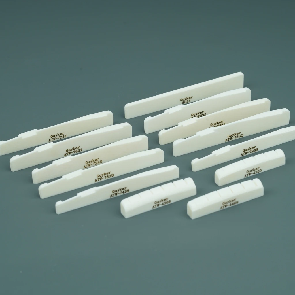 Guyker 어쿠스틱 기타 본 브릿지 안장, 암소 본 탑, 민속 베개, 베이스 베개, 다양한 시리즈