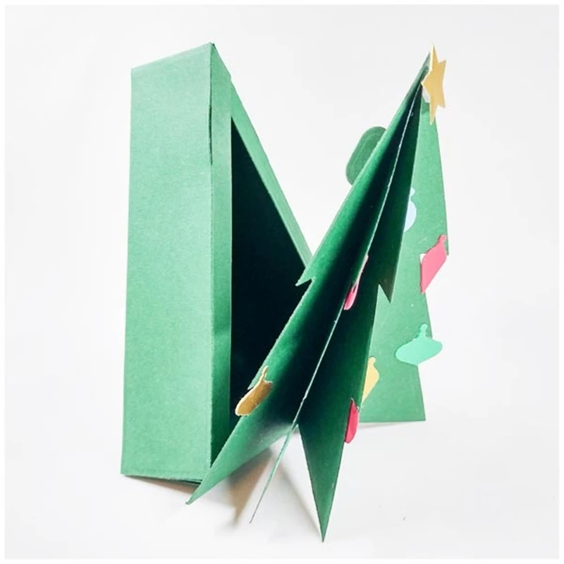 

Треугольная сумка в подарочной коробке с изображением рождественской елки на день рождения, набор металлических штампов для высечки, скрапбукинг, рамка для тиснения, карточка, рукоделие, пасхальный штамп